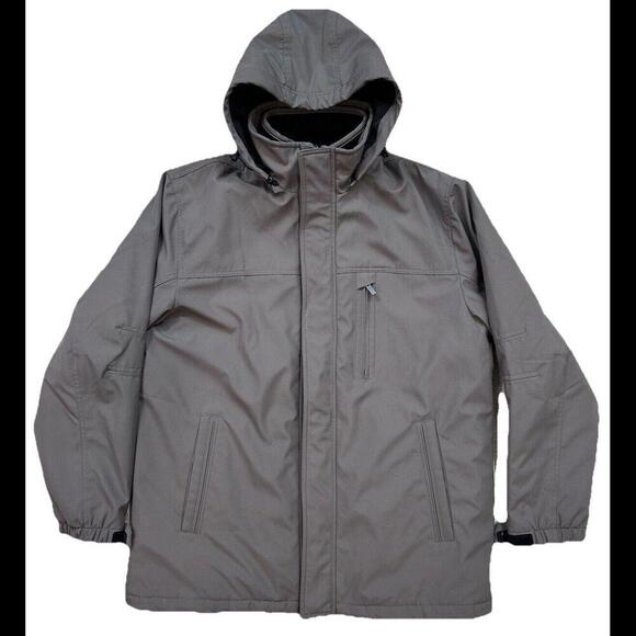 Weatherproof Men's Ultra Tech Removable Fleece Lined Hooded Jacket Large Green - Picture 14 of 15